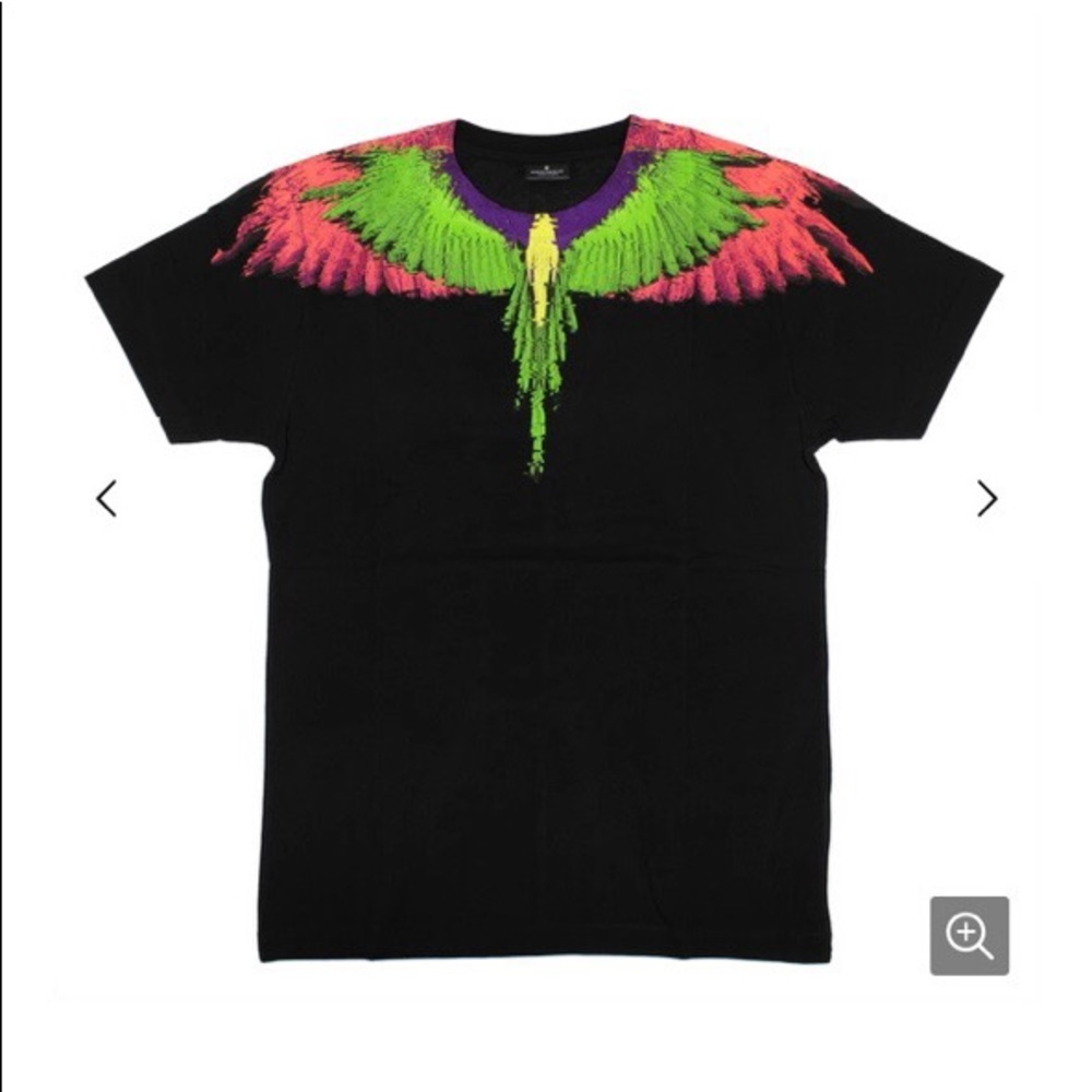 Marcelo Burlon Green Pink Wing Print T-shirt